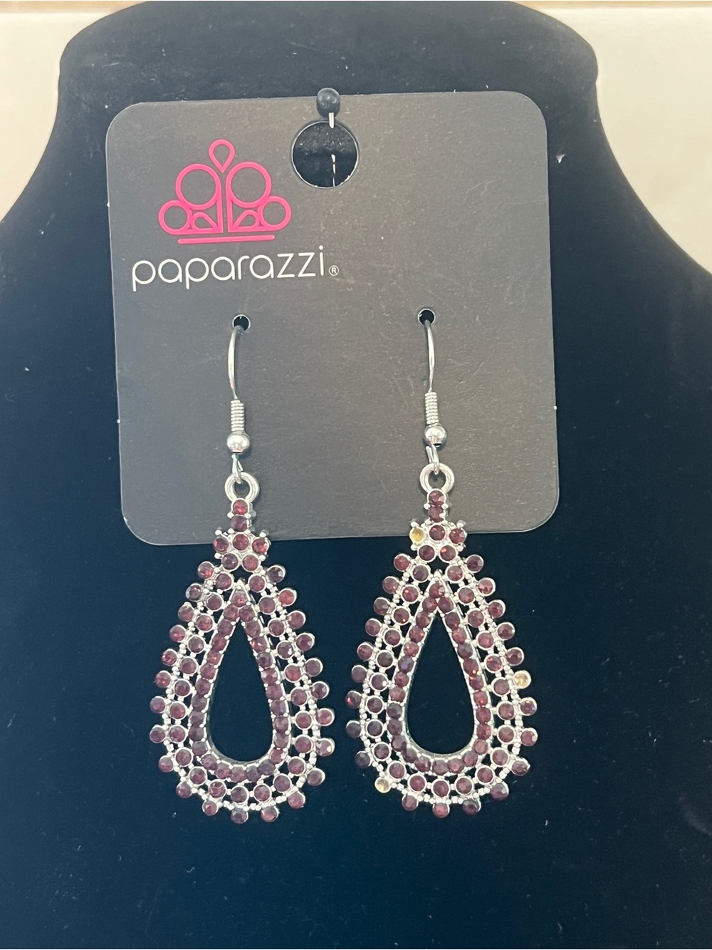Paparazzi Maroon Teardrop Dangle Earrings